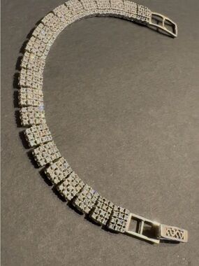 Sparkling White CZ 925 Sterling Silver Tennis bracelet